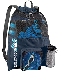 A blue and black rugged transition bag is free to all participants who register for New England Endurance Event's Big 3 races in Hyannis and Falmouth for 2023.